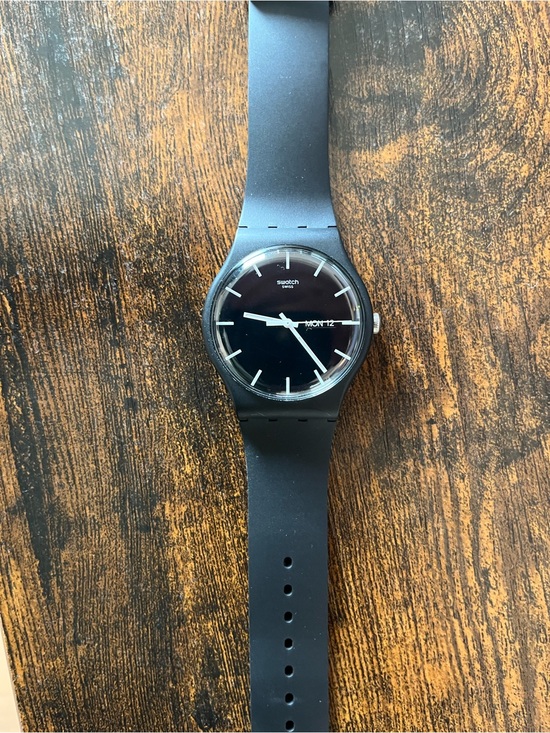 Swatch Other - Swatch Black Silicone Strap Watch